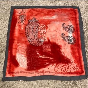 NWOT Beautiful Red/Pink Paisley Accent Scarf